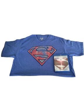 Superman Lot. Man Of Steel DVD BLU-RAY Special Features Superman Tshirt Size XL